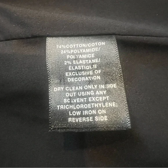 Lafayette 148 Blazer Polka Dot Black and White Leather Trim Size 4 Office Career - Picture 9 of 9